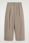Cos Pleated Barrel-leg Chinos In Sand