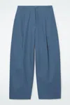 Cos Pleated Barrel-leg Chinos In Blue