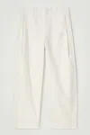 Cos Pleated Cotton Wide-leg Pants In White
