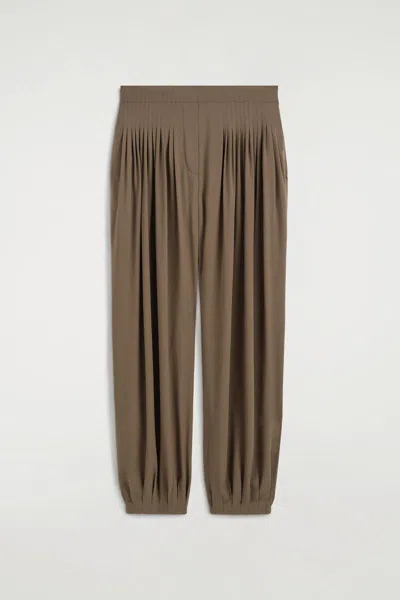 Cos Pleated Crepe Balloon Trousers In Beige