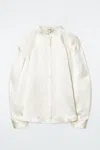 Cos Pleated-detail Satin Shirt In White