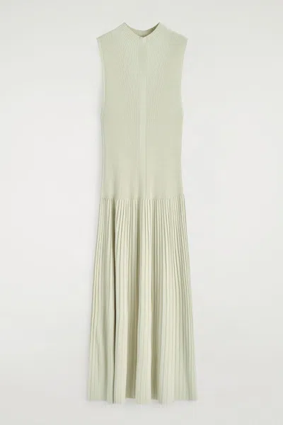 Cos Pleated High-neck Maxi Dress