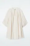 Cos Pleated Mini Tunic Dress In White