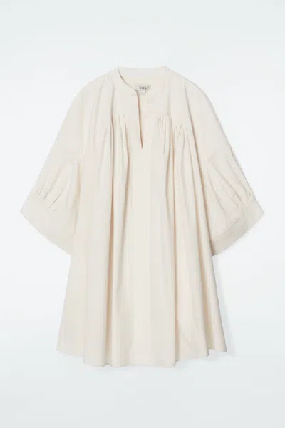 Cos Pleated Mini Tunic Dress In White