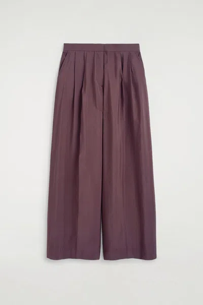 Cos Pantalon Large À Plis En Modal In Red