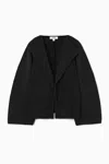 Cos Pleated Open-lapel Jacket In Black