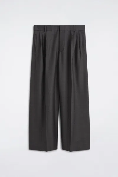 Cos Pleated Relaxed-fit Wide-leg Trousers In Grey In Gris