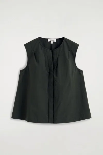 Cos Pleated Sleeveless Top In Green