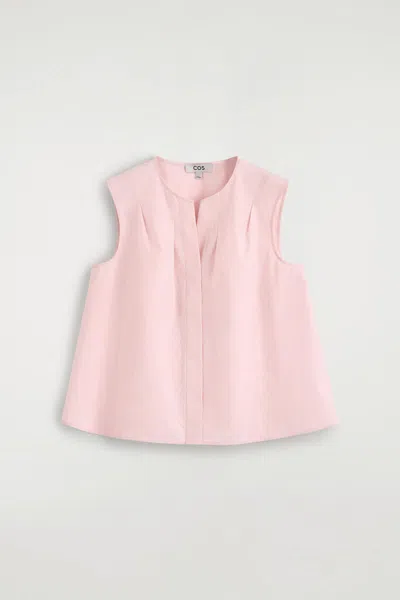 Cos Pleated Sleeveless Top In Pink