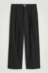 Cos Pleated Wide-leg Denim Pants