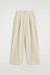 Cos Pleated Wide-leg Denim Pants In Neutral