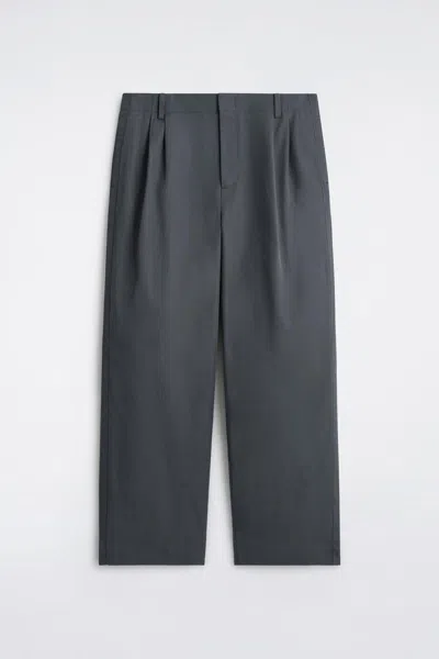 Cos Pleated Wide-leg Pants In Gray