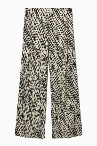 Cos Pleated Wide-leg Trousers In Beige