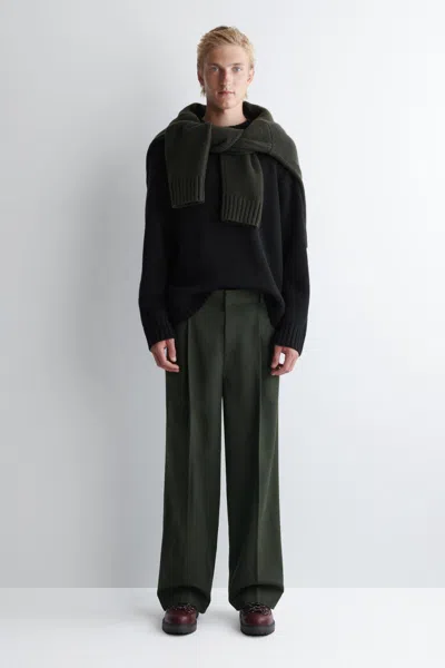 Cos Pleated Wide-leg Trousers In Green