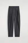 Cos Pleated Wool-blend Barrel-leg Trousers In Grey In Gray