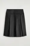 Cos Pleated Wool-blend Skirt In Black