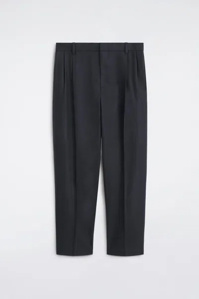 Cos Pantaloni A Gamba Dritta In Lana Con Pinces In Blu