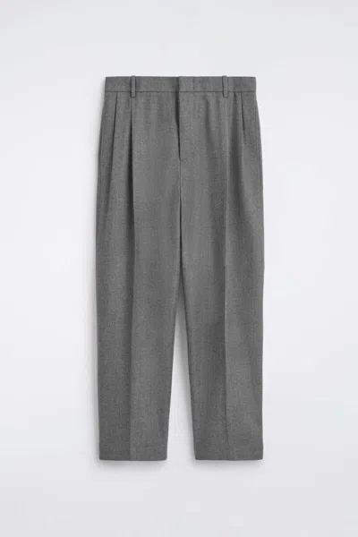 Cos Pantaloni A Gamba Dritta In Lana Con Pinces In Grigio