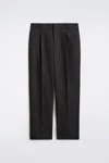 Cos Pleated Wool Trousers In Grigio In Gray