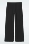 Cos Plissé Wide-leg Trousers In Black