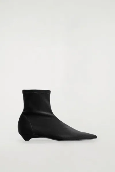 Cos Pointed Scuba Sock Ankle Boots In Black