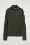 Cos Pointelle-knit Mohair Sweater In Green
