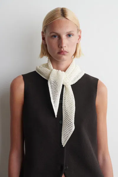 Cos Pointelle-knit Triangle Scarf