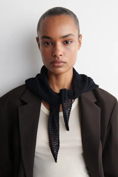 Cos Pointelle-knit Triangle Scarf