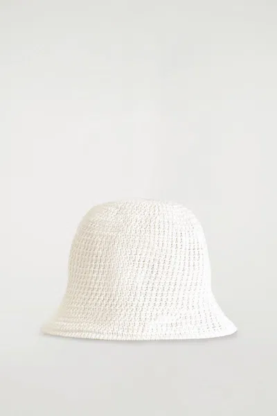 Cos Pointelle-knit Bucket Hat In White
