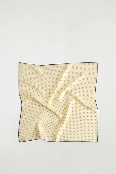 Cos Polka-dot Silk Scarf In Yellow
