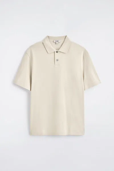 Cos Polo In Cotone Interlock In Sand