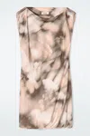 Cos Printed Draped Silk Dress In Pink