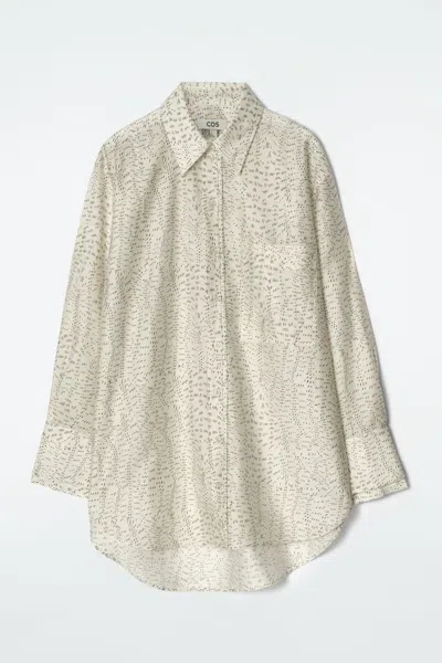 Cos Printed Fluid Shirt In White
