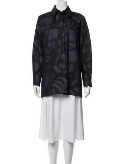 Pre-owned Cos Printed Jacket In Blue