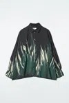 Cos Printed Linen-blend Shirt In Black
