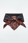 Cos Printed Silk Scarf In Brown