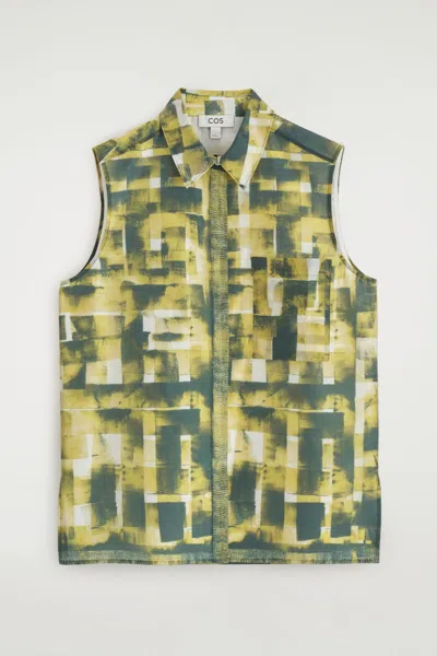 Cos Printed Sleeveless Shirt In Yellow