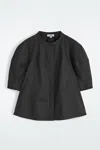 Cos Puff-sleeve Blouse In Black