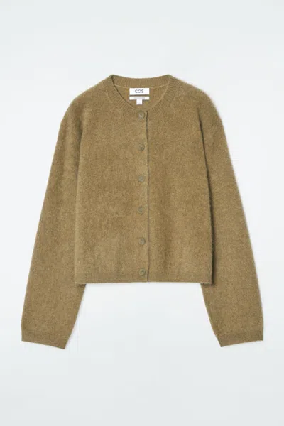 Cos Pure Brushed-cashmere Cardigan In Green