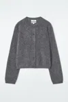 Cos Cropped Wool Cardigan In Grey