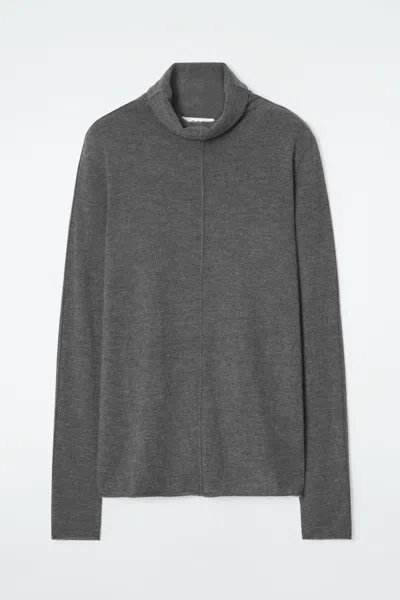 Cos Pure Cashmere Rollneck Top In Gray