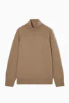 Cos Pure Cashmere Turtleneck Jumper In Beige
