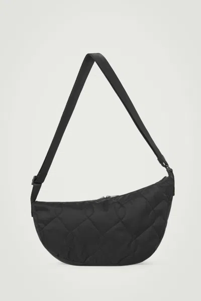 Cos Diamond-quilted Crossbody - Nylon In Black