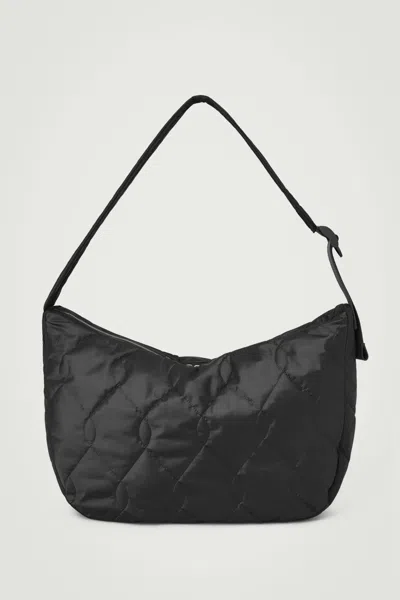Cos Quilted Crossbody Messenger - Nylon In Black