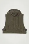 Cos Quilted Hooded Hybrid Vest In Green