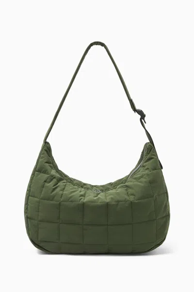 Cos Quilted Messenger - Ripstop In Green