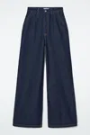 Cos Raw Denim Trousers In Blue