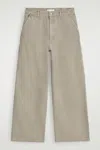 Cos Raw Denim Trousers In Grey