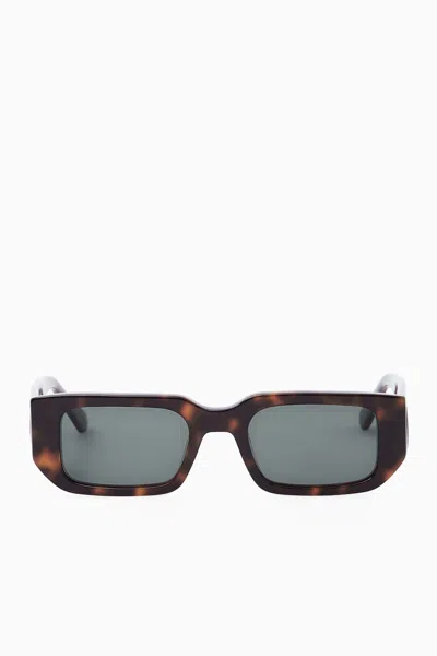 Cos Rectangle-frame Sunglasses In Brown