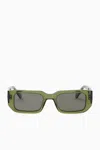 Cos Rectangle-frame Sunglasses In Green